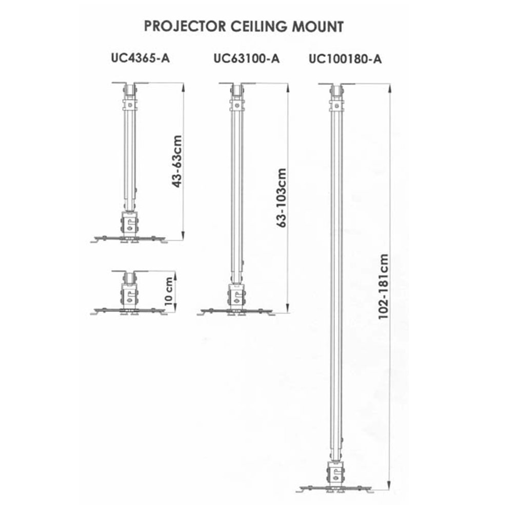 Ceiling Mount โปรเจคเตอร์ UC-100180-A รูปที่ 5